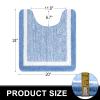 OLANLY Bathroom Rugs Sets 3 Piece, Soft Absorbent Microfiber Bath Mats and U-Shaped Contour Toilet Rug, Home Decor Accessories, Non-Slip, Bath Mat Set for Bathroom (47"x20"+24"x16"+24"x20", Blue) view 2