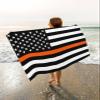 Prime Leader Beach Towel 35x70 Oversized, Thin Orange Line Flag Search Rescue Officer Lightweight Microfiber Beach Towels, Absorbent Sand Free Beach Essentials for Beach Pool Travel Camping view 2