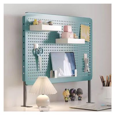 XILYZMO Desk Pegboards, Paneling Desk with Dual Monitor Stand, Desk Privacy Panel, Standing Desk Modular Accessories for Office Gaming (Color : B-Blue, Size : 40x40cm)