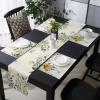 Sage Green Eucalyptus Table Mats Set of 4 With Table Runner 90 Inches Long,Linen Tablerunner Burlap Kitchen Dining Placemats for Party/Wedding/Coffee/Dress Party,Rustic Botanical Plant Leaf Farmhouse view 1