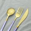HIDEERPPY Silverware Set, 3/12/18/24/30/36 Pieces Steak Knife, Fork And Spoon Set 304 Stainless Steel Tableware Three-piece Set, Home Flatware Set (Color : White Gold, Size : 12Set-36Pcs) view 4