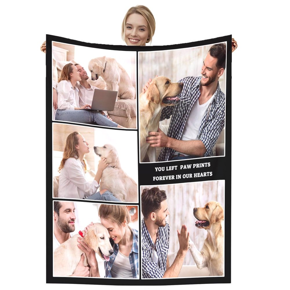 Dmkjdzsw Personalised BlanketCustom Blanket Soft Cosy Custom Blanket for Adults KidsPersonalised Gifts for Mum, Dad, Boyfriend-E-100 * 150CM