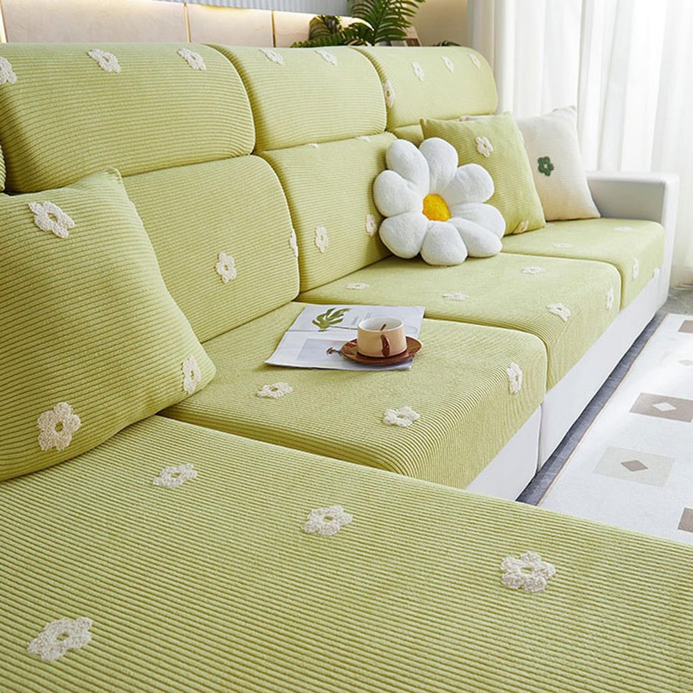 Cushion Cover L Shaped Chaise Longue Sofa Slipcovers Stretch Sofa Cover Living Room Corner Velvet Couch Slipcover Stretch Furniture Protector
