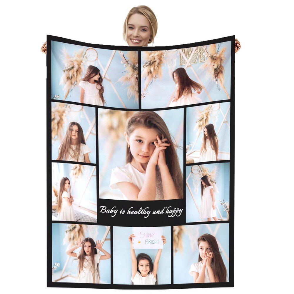 Dmkjdzsw Personalised BlanketCustom Blanket Soft Cosy Custom Blanket for Adults KidsPersonalised Gifts for Mum, Dad, Boyfriend-J-80 * 120CM