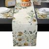 Eucalyptus Flower Table Mats Set of 6 With Table Runner 72 Inches Long,Linen Tablerunner Burlap Kitchen Dining Placemats for Party/Wedding/Coffee/Dress Party,Sage Green Leaf Vintage Floral Botanical view 2