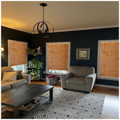24" 28" 30" 32" 36" 40" 42" 46" 48" 51" 53" 54" 60" 72" Wide, Blackout Bamboo Roll Up Blinds For Windows, Outdoor Bamboo Roller Shade For Porch Privacy, Cordless Bamboo Roman Curtain With Lift ( Color