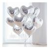 12 Pcs Silver Heart Shape Foil Mylar Balloons 18 Inch Love Balloons for Valentine's Day Birthday Party Decorations For Propose Marriage Wedding Bridal Shower Engagement Party Decorations (Silver) view 1