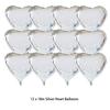 12 Pcs Silver Heart Shape Foil Mylar Balloons 18 Inch Love Balloons for Valentine's Day Birthday Party Decorations For Propose Marriage Wedding Bridal Shower Engagement Party Decorations (Silver) view 2