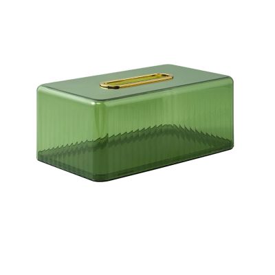 LEIXIUSM Home Tissue Box Cover Acrylic Tissue Box Holder, Rectangular Transparent Tissue Box Dispenser, Applicable to Bathroom, Kitchen, Bedroom, Office and Dining Room Tissue Holder (Color : White)