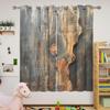 Wood Rustic Blackout Curtains for Girls Boy Home Decor, Wooden Plank Brown Western Country Lodge Grommet Thermal Insulated Drapes Darkening Window Curtain for Bedroom Living Room, 63 x 63 Inch view 2