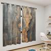 Wood Rustic Blackout Curtains for Girls Boy Home Decor, Wooden Plank Brown Western Country Lodge Grommet Thermal Insulated Drapes Darkening Window Curtain for Bedroom Living Room, 63 x 63 Inch view 3
