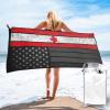 Microfiber Beach Towel, Vintage Canada Canadian and America Flag Large Camping Towel for Women Men, Bathroom Beach Towels 27.5"X55" view 1