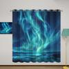 Aurora Blackout Curtains for Girls Boy Home Decor, Northern Alaska Blue Natural Northern Lights Grommet Thermal Insulated Drapes Darkening Window Curtain for Bedroom Living Room, 63 x 63 Inch view 1