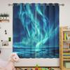Aurora Blackout Curtains for Girls Boy Home Decor, Northern Alaska Blue Natural Northern Lights Grommet Thermal Insulated Drapes Darkening Window Curtain for Bedroom Living Room, 63 x 63 Inch view 2