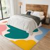 JYIZUA Modern Mid-Century Kids Rug, Green Pink Blue Orange Yellow Geometry Area Rugs, Non-Slip Low Pile Hardwearing Washable Mat for Living Room Bedroom Apartment High Traffic Nursery Playroom 5x8ft view 3