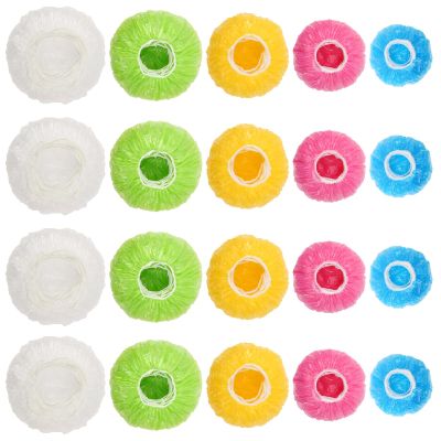 130Pcs Reusable Elastic Food Bowl Storage Covers, Sublaga Bowl Covers, Variety of 5 Translucent Stretchable Sizes and Colorful Dish Plate Covers, Alternative to foil, Plastic Wrap, BPA Free
