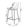 PU Leather Bar Stools with Backrest, Kitchen Dining Chairs, Living Room Vanity Makeup Leisure Stool, Soft PU Leather Upholstered Seat, Side Chairs with Black Metal Legs, Seat Height 75cm, Green view 2