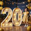 Marquee Numbers 3 Feet Tall Large Light Up Numbers 20th Birthday Decorations Big Yellow Light Outdoor Anniversary Decorations Balloon Arch Kit Party Backdrop 20 view 1