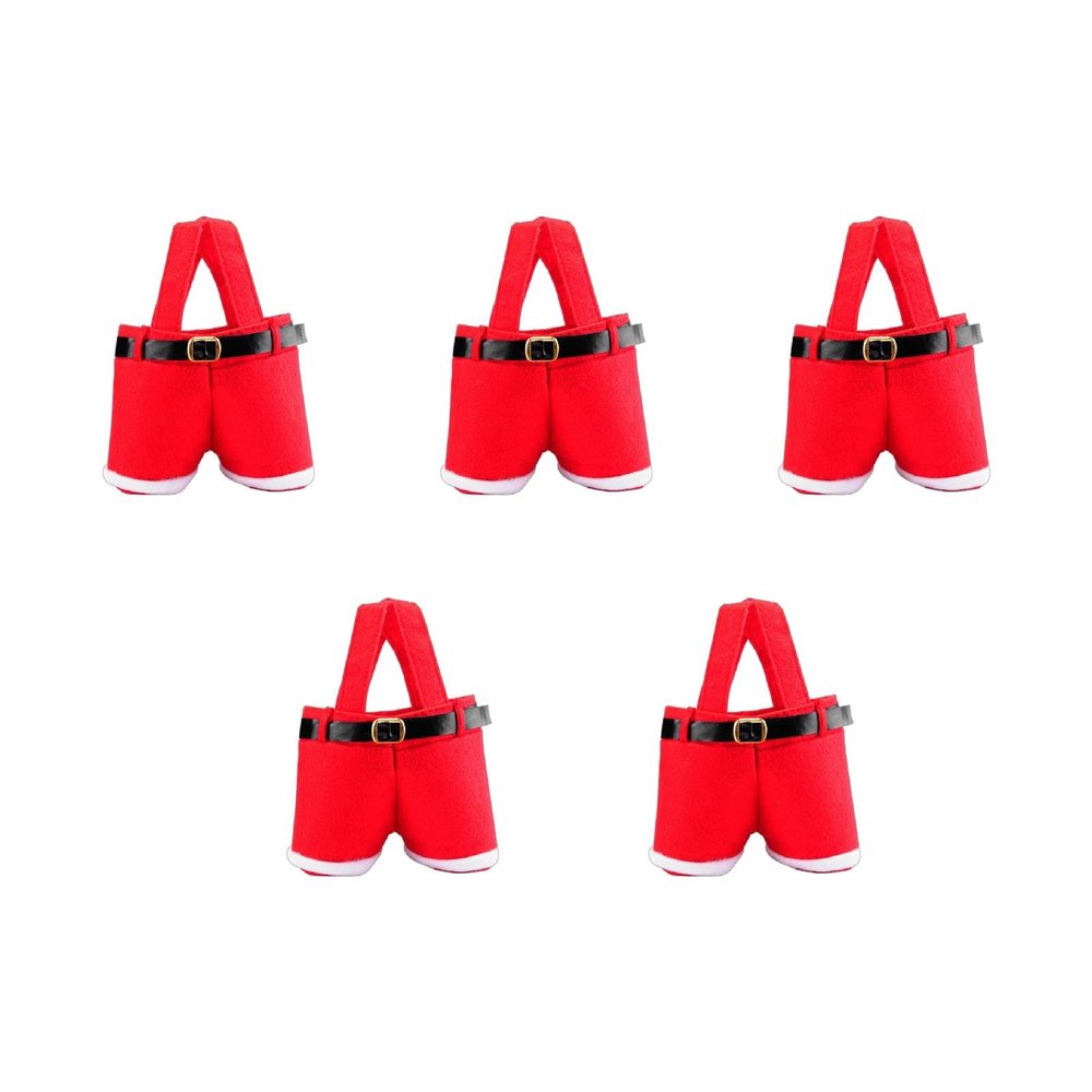 Jesscasday Christmas Decorations Candy Bag Wine Bottle Holder Santa Pants Lovely Treat Bags Christmas Candy Bag