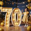 Marquee Numbers 3 Feet Tall Large Light Up Numbers 70th Birthday Decorations Women Men Big Yellow Light Outdoor Anniversary Decorations Balloon Arch Kit Party Backdrop 70 view 1