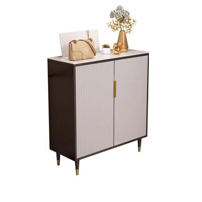 4 Tier Wooden Shoe Cabinet, Narrow Shoe Cabinet with Removable/Adjustable Shelves, Freestanding Shoe Cabinet with Acrylic Doors for Entryways and Corridors