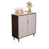 4 Tier Wooden Shoe Cabinet, Narrow Shoe Cabinet with Removable/Adjustable Shelves, Freestanding Shoe Cabinet with Acrylic Doors for Entryways and Corridors view 1