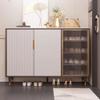 4 Tier Wooden Shoe Cabinet, Narrow Shoe Cabinet with Removable/Adjustable Shelves, Freestanding Shoe Cabinet with Acrylic Doors for Entryways and Corridors view 2