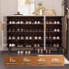4 Tier Wooden Shoe Cabinet, Narrow Shoe Cabinet with Removable/Adjustable Shelves, Freestanding Shoe Cabinet with Acrylic Doors for Entryways and Corridors view 4