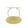 ANGYGH 1PC Top 5.9" Height 5.9" Base 7.87" Gold Metal Round Cake Stand Floating Cake Separator Stand for Wedding Birthday Party Compartment Decorative view 3