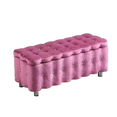 XTRYBHD Bench with Storage for Living Room, Padded Entryway Bench with Flipping Lid and Hinge, End of Bed Bench for Bedroom Living Room (Color : Light Purple, Size : 35.4in/90cm)