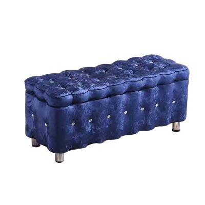 XTRYBHD Bench with Storage for Living Room, Padded Entryway Bench with Flipping Lid and Hinge, End of Bed Bench for Bedroom Living Room (Color : Dark Blue, Size : 35.4in/90cm)
