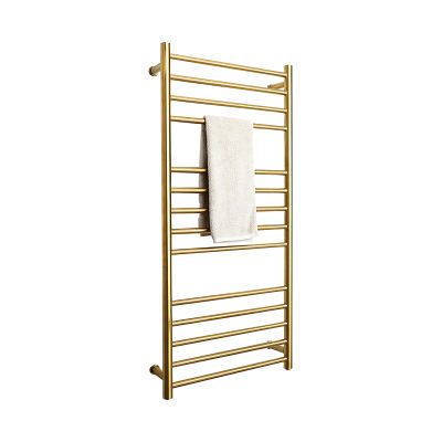 BRFCUOEW Towel Warmer, Wall Mounted Electric Heated Towel Rack 304 Stainless Steel 162W Towel Warmer Rack 14 Bars Heated Towel Rack for Bathroom (Gold Plug in)