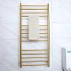 BRFCUOEW Towel Warmer, Wall Mounted Electric Heated Towel Rack 304 Stainless Steel 162W Towel Warmer Rack 14 Bars Heated Towel Rack for Bathroom (Gold Plug in) view 3