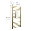 BRFCUOEW Towel Warmer, Wall Mounted Electric Heated Towel Rack 304 Stainless Steel 162W Towel Warmer Rack 14 Bars Heated Towel Rack for Bathroom (Gold Plug in) view 4