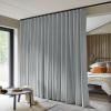 MaKefeile Room Divider Curtains Total Blackout Privacy Curtain Panel Room Thermal Insulated Noise Reduction Curtains for Bedroom Window Living Room Ceiling Track Curtain W 8.3 ft  H 8 ft Grey view 1
