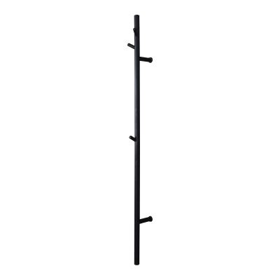 IKUMOK Electric Towel Warmer, Heated Towel Rack with 3 Hooks 304 Stainless Steel LED Switch Electric Drying Rack Wall Mounted Bath Towel Heater (Black Plug in)