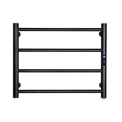 MUSUMI Towel Warmer,Wall Mounted Electric Heated Towel Rack with Timer, 4 Bars Heated Towel Rack 304 Stainless Steel 88W Towel Warmer Rack (Plug in)