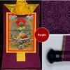 Buddhist banner, Tibetan thangka,thangka painting,buddhist tapestry,Tantric Tibetan Buddhist Thangka Wall Hanging,Green Tara,Khadiravani,Jetsun Dolma,Hot Stamping Brocade Buddhist Tapestry for Zen Hom view 3