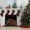 Yehnois 20 Inches Letter Embroidered Christmas Stocking,Personalized Burgundy Velvet Christmas Stocking,Holiday Season Decor and Xmas GiftO view 4