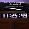 Creative LED clock solid wood clock, WiFi electronic clock, intelligent high-precision clock, voice chime, can display temperature, humidity can be used for living room/bedroom/desktop decoration view 2