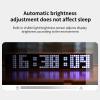 Creative LED clock solid wood clock, WiFi electronic clock, intelligent high-precision clock, voice chime, can display temperature, humidity can be used for living room/bedroom/desktop decoration view 3