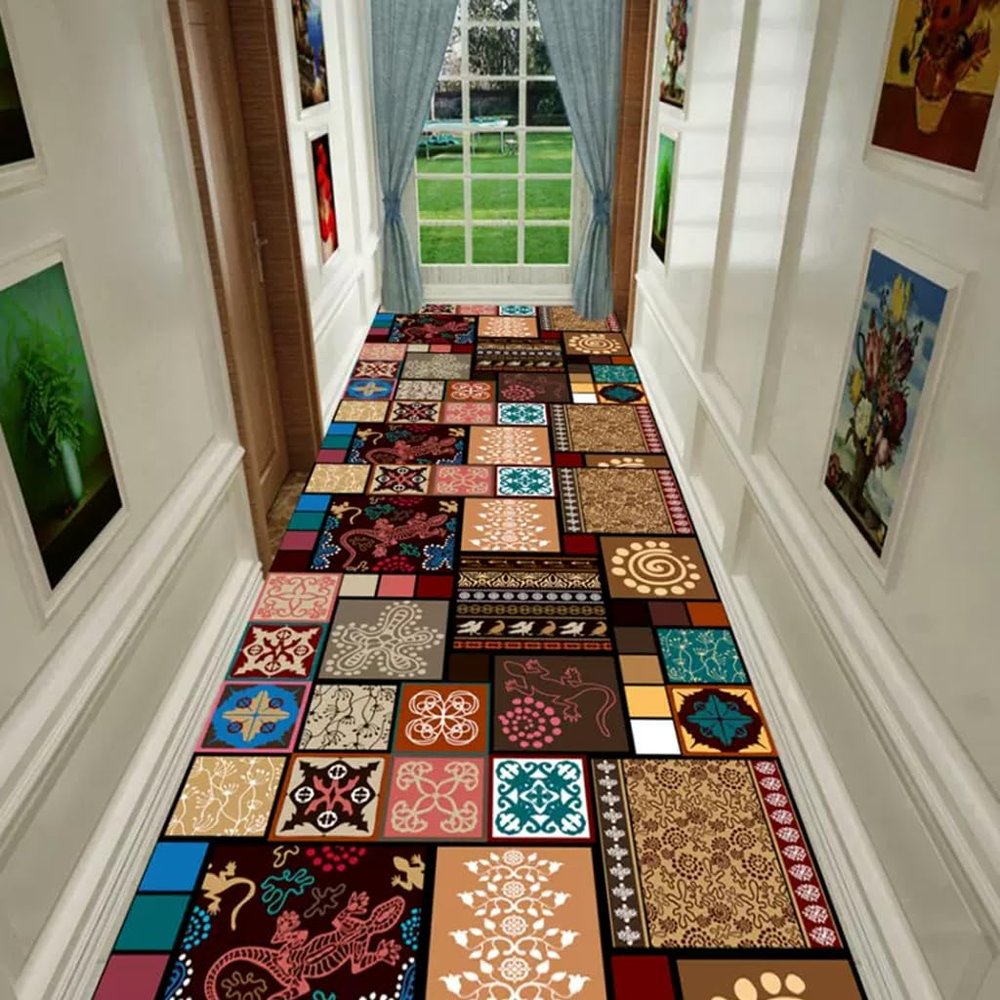 2ft8inx26ft Non Slip Low-Pile Non-Shedding Easy Care Washable Room Decoration Area Runner Rug with Rubber Backing Ideal for High Traffic Home Areas in Bedroom Living Room Dinning Room Kitchen