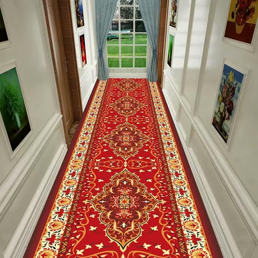 2x21ft Non-Shedding Low-Pile Runner Rug for Hallways Kitchen Runner Rug Non Slip Washable Runner Rugs with Rubber Backing Soft Carpet Runner for Hallways, Kitchen, Laundry, Bedroom, Bathroom