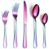 GOODJAYVEN Silverware Flatware Set, 5/20/30/40/50/60 Pieces Stainless Steel Cutlery Set Home Creative Golden Steak Knife, Fork, Spoon, Coffee Spoon (Color : Rose Gold, Size : 8Set-40Pcs) view 3