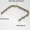 Aluminum Curtain Track, Curtain Tracks Ceiling Mounted Heavy-Duty Curtains Rails Room Divider Curtain Track, Curtain Rods, for Windows, Cabinet Closet, Bathroom Shower Curtain ( Color : White , Size : view 2