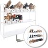 AKYLDI Shoe Stackers for a Pair of Shoes, Adjustable Shoe Slotz, Double Deck Shoe Stackers for a Pair of Shoes for Freestanding Stacking Shoe Holder,Brown-10 view 4