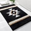 TANVILL Boho Bathroom Rugs Black Bath Mat Non Slip Soft Absorbent Western Geometric Bath Rug Luxury Plush Floor Mat for Farmhouse Bathroom Shower Kitchen Modern Decor 24x36 view 1