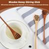 Honey Dipper Sticks, 3Pcs Wooden Honey Stick Honey Dipper Spoon Coffee Stirring Spoons Long Handle Mixing Spoon Honey Stirrers for Honey Jar view 3