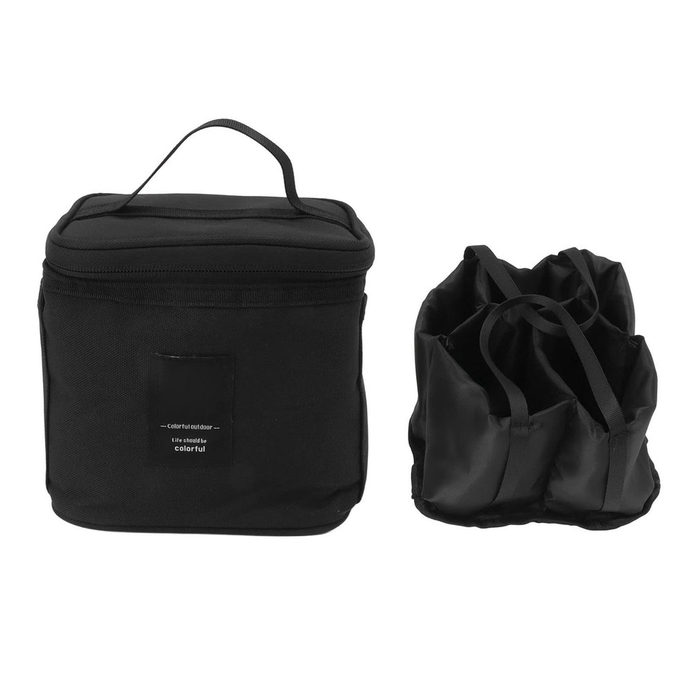 Portable Spice Bag, Camping Spice Carry Bag Seasoning Bottle Holder Spice Bottle Carry Bag Portable Spice Bag for Travel Outdoor BBQ Picnic(Black)