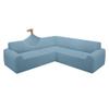 ALIECOM Extra Soft Corner Sectional Sofa Covers L Shaped Couch Cover Sectional Slipcovers with Non Slip Foams Jacquard Stretch U Shape Furniture Protector for Pets Dogs (Lake Blue, Large) view 1